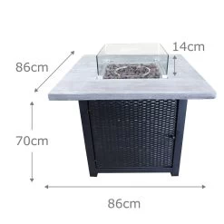 Teamson Home HF34501BA UK Gas Fire Pit With Cover -Home Furnishings Store 9410206 R Z003A