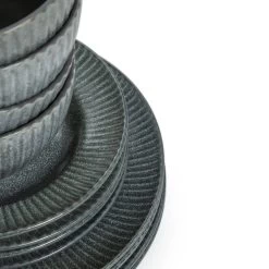 Habitat 12 Piece Stoneware Felicity Dinner Set - Blue -Home Furnishings Store 9410251 R Z005A