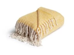 Habitat Country Hideaway Woven Throw - Mustard - 125X150cm