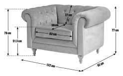 Habitat Chesterfield Velvet Armchair - Green -Home Furnishings Store 9449325 20