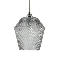 Habitat Nubia Faceted Glass Shade - Smoke Grey -Home Furnishings Store 9453957 R Z001C