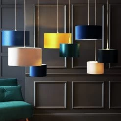 Habitat 49cm Velvet Shade - Saffron -Home Furnishings Store 9458495 R Z005C