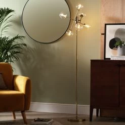 Habitat Glam 6 Light Glass Floor Lamp – Gold -Home Furnishings Store 9487916 R Z002C