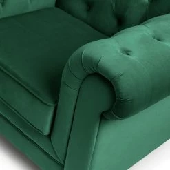 Habitat Chesterfield Velvet Armchair - Green -Home Furnishings Store 9491641 R Z006A