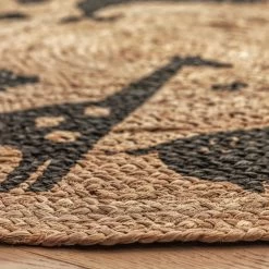 Habitat Kids Animal Abstract Jute Circle Rug - Natural -Home Furnishings Store 9517374 R Z002C