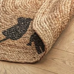 Habitat Kids Animal Abstract Jute Circle Rug - Natural -Home Furnishings Store 9517374 R Z003C