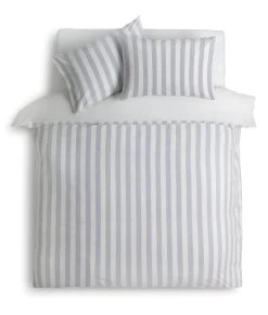 Habitat Stripe Sky Blue & White Bedding Set - Double