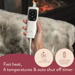 Dreamland Luxury Faux Fur Husky Heated Throw - Large -Home Furnishings Store 9522204 R Z004A