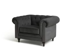 Habitat Chesterfield Velvet Armchair - Charcoal -Home Furnishings Store 9522929 R Z002A