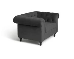 Habitat Chesterfield Velvet Armchair - Charcoal -Home Furnishings Store 9522929 R Z004A