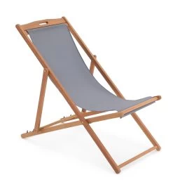 Habitat Folding Wooden Garden Deck Chair - Charcoal -Home Furnishings Store 9534883 R Z002A