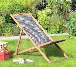 Habitat Folding Wooden Garden Deck Chair - Charcoal -Home Furnishings Store 9534883 R Z002C