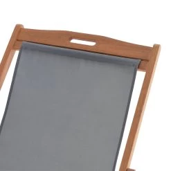 Habitat Folding Wooden Garden Deck Chair - Charcoal -Home Furnishings Store 9534883 R Z006A