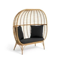 Habitat Kora 2 Seater Egg Bench - Natural