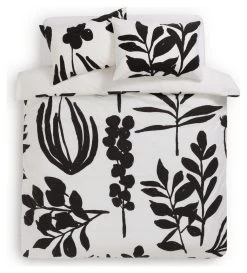 Habitat Cotton Floral Black & White Bedding Set - Double -Home Furnishings Store 9547791 R Z002A
