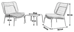 Habitat Nora 2 Seater Metal Garden Bistro Set - Grey -Home Furnishings Store 9548415 R E001