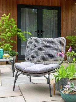 Habitat Nora 2 Seater Metal Garden Bistro Set - Grey -Home Furnishings Store 9548415 R Z002C