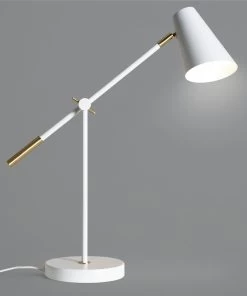 Habitat Vesper Cone Task Table Lamp - White & Gold -Home Furnishings Store 9559648 R Z002C
