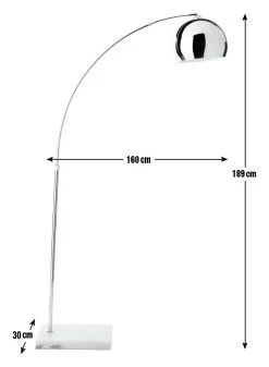 Habitat Nalone Arc Floor Lamp – Chrome & Marble -Home Furnishings Store 9562415 R E001