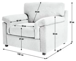 Habitat Florence Fabric Armchair - Grey -Home Furnishings Store 9574654 R E001