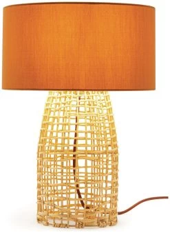 Habitat Luiss Rattan Table Lamp - Orange -Home Furnishings Store 9575639 R Z007A