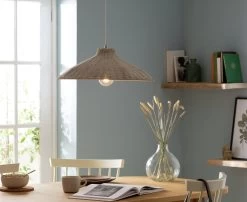 Habitat Apus Rattan Pendant - Whitewash
