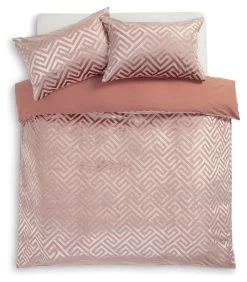 Habitat Geo Velvet Blush Pink Bedding Set - Single -Home Furnishings Store 9602447 R Z002A