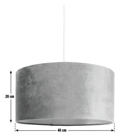 Habitat Gaia Velvet & Foil 40cm Drum Shade - Chive -Home Furnishings Store 9602564 R E001