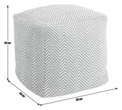 Kaikoo Durrie Cotton Footstool - Red & White -Home Furnishings Store 9604139 R E001