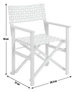 Habitat Folding Wooden Director Chair - Grey & White -Home Furnishings Store 9610037 R E001