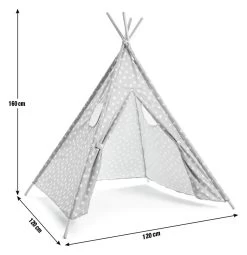 Habitat Kids Grey Stars Teepee Tent -Home Furnishings Store 9611005 R E001