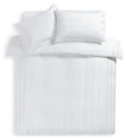 Habitat Cotton 400TC Sateen Stripe White Bedding Set -Double -Home Furnishings Store 9648030 R Z002A